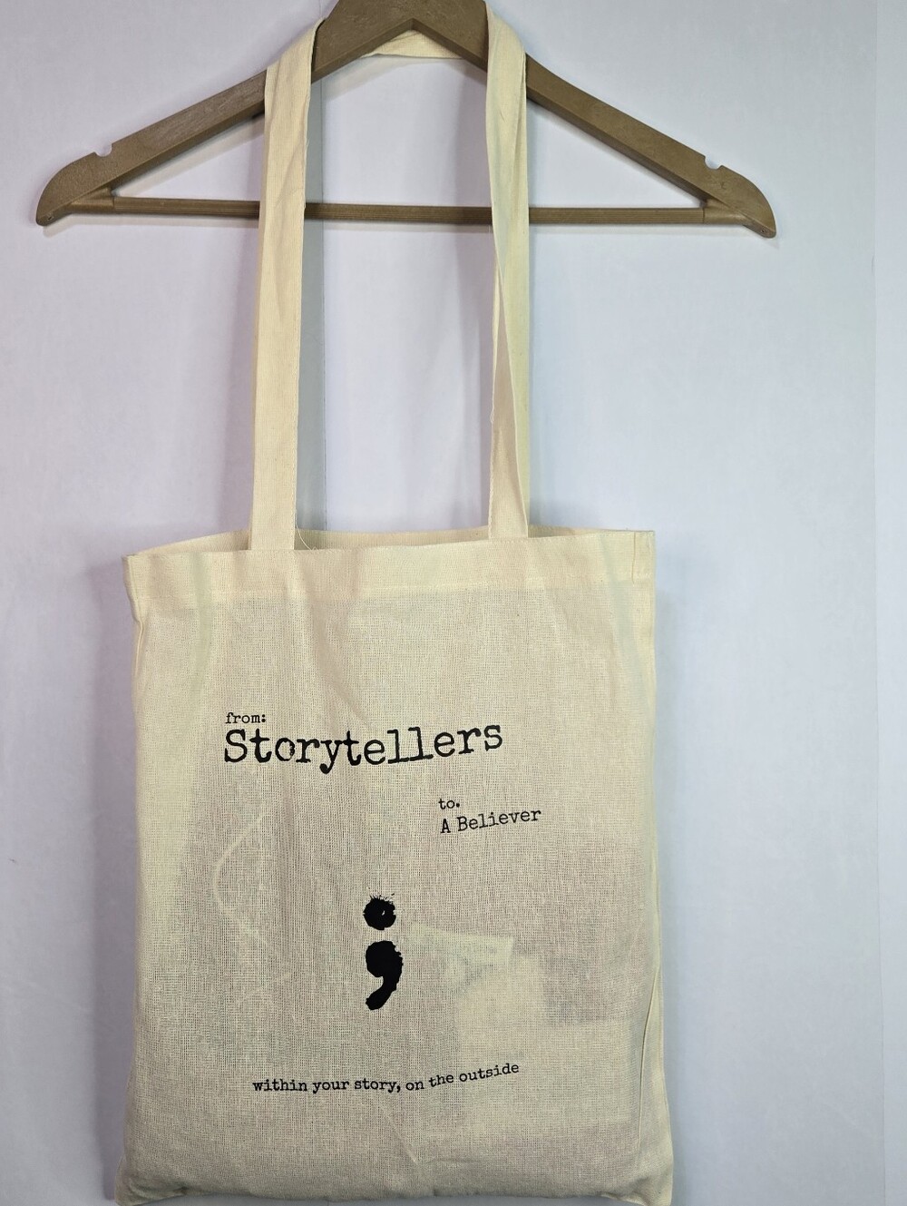 Storyteller Size L 2-pc L/Sleeve Red Pajama Set, White Piping, Quote Tote Bag - Picture 2 of 11